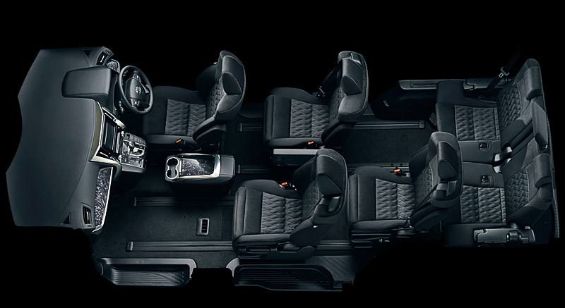 助手席スーパーロングスライドシートのシートアレンジ（助手席前拡大モード）