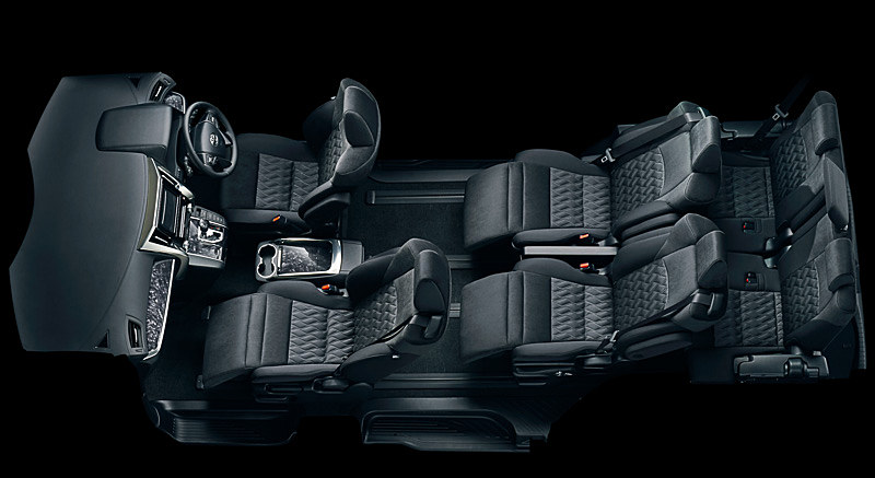 助手席スーパーロングスライドシートのシートアレンジ（大人3人リラックスモード）