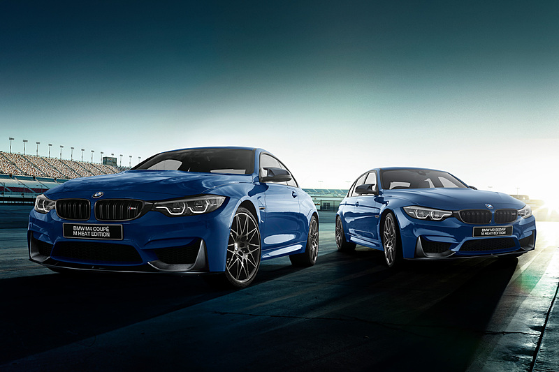 M4 クーペ M Heat Edition（左）M3 セダン M Heat Edition（右）
