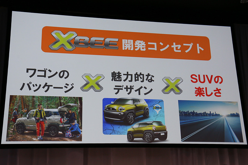 クロスビーの開発コンセプト。3つの魅力がクロスしたモデルとなっている