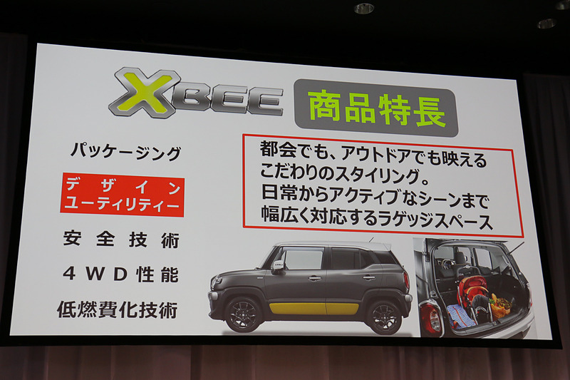 クロスビーの開発コンセプト。3つの魅力がクロスしたモデルとなっている