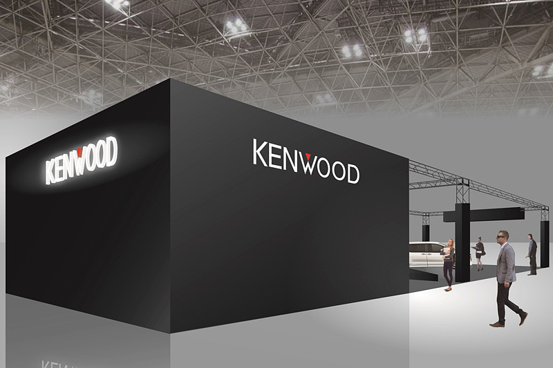 幕張メッセ 5ホールに出展されるケンウッドブースのイメージイラスト