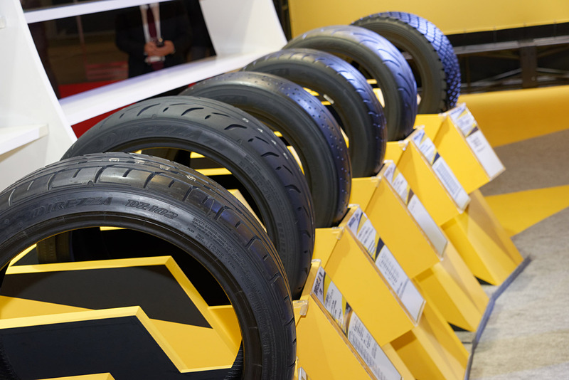同社のタイヤラインアップが勢揃い