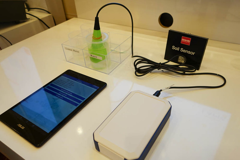 ロームによる土壌センサシステム。こちらもユニークなIoT製品に使えそうなソリューションだ