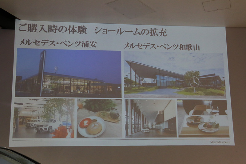 飲食コーナーに注力するといった「体験型ショールーム」を拡充。クルマの購入の予定がなくてもショールームに足を運んでもらいたいと上野氏は語った