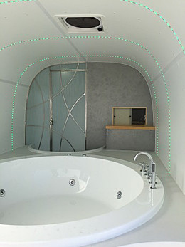 お風呂付トレーラーハウス「お風呂ルーメット」