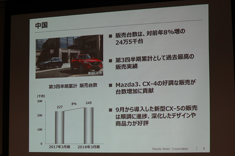 中国では第3四半期9カ月累計で過去最高となる対前年比8％増の24万5000台を販売