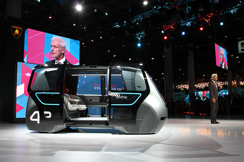 フランクフルトモーターショー2017の前夜祭で新戦略「Roadmap E」について発表を行なったフォルクスワーゲングループの最高経営責任者（CEO）であるマティアス・ミュラー氏