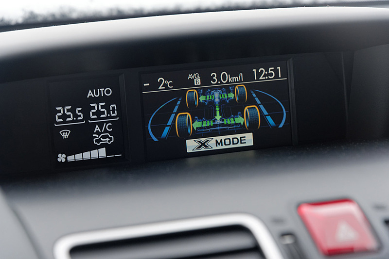 下り坂で、中央に見えるX-MODEのボタンをON