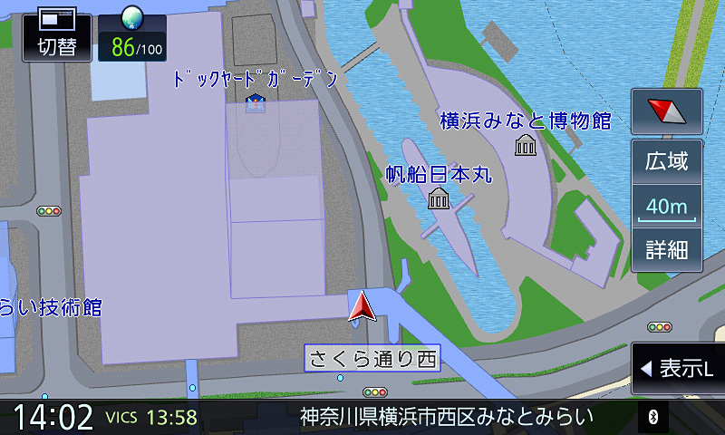 50mスケール以下は設定にかかわらず市街地図での表示