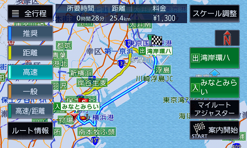 ルート探索の結果