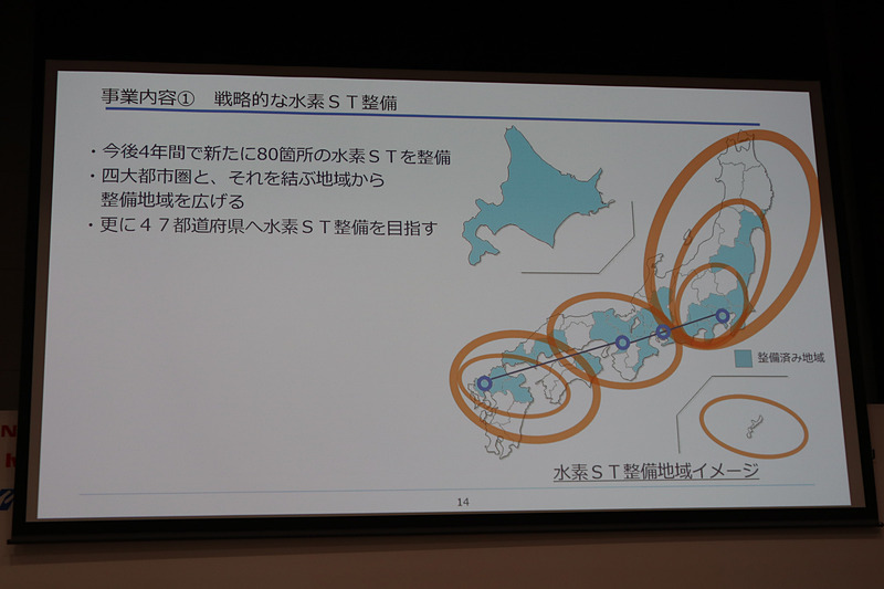 水素ステーションを増加させてFCVユーザーの利便性を高め、将来的には全国ネットワーク化していく