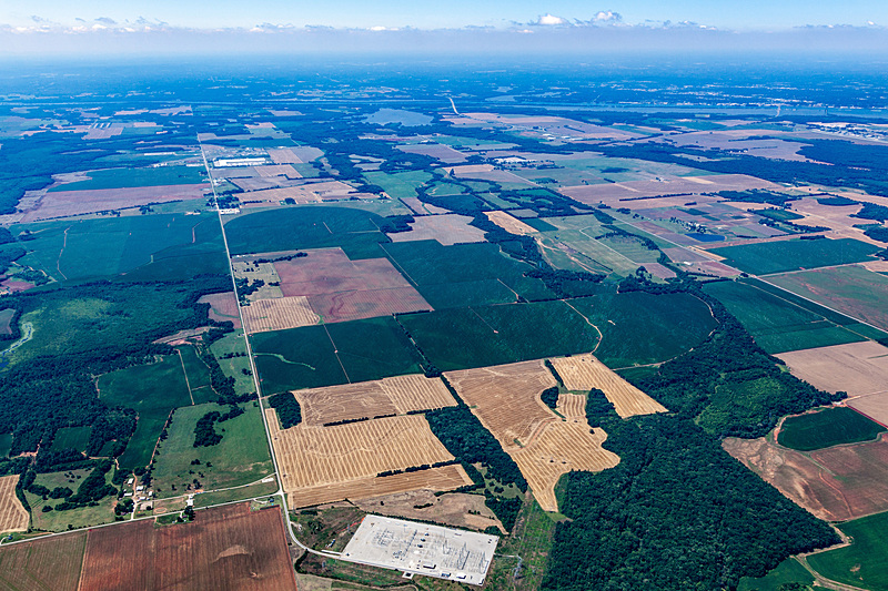 新工場建設予定地の空撮写真