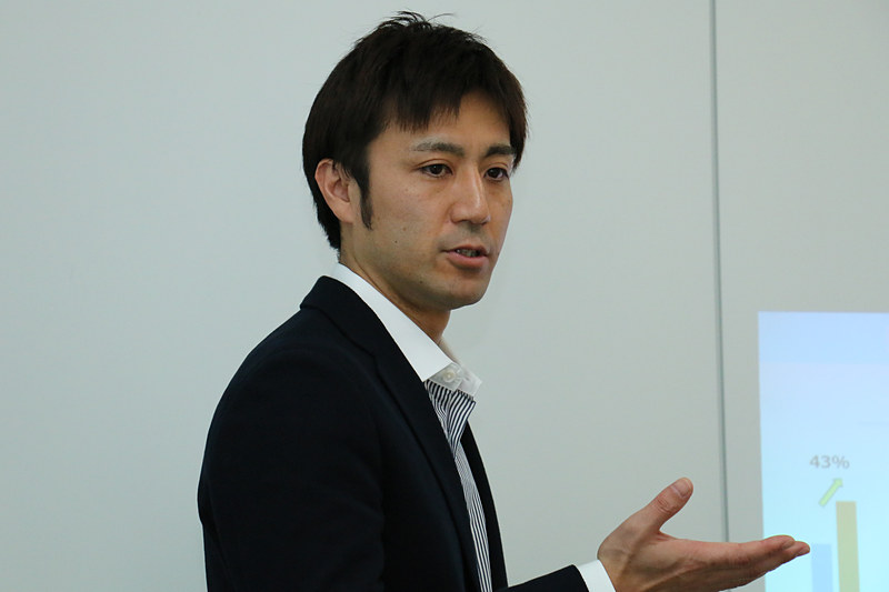 日産自動車株式会社 パワートレイン技術開発本部 パワートレイン性能開発部 燃費/動力性能計画・PT性能統括グループ 松井弘毅氏。航続距離の向上に大きく寄与することから空力性能の改善にも関わっているという