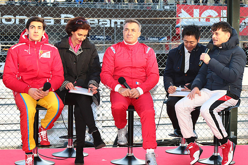 左からジュリアーノ・アレジ選手、ジャン・アレジ氏、ジャンカルロ・フィジケラ選手