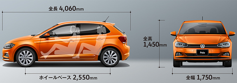 新型ポロのボディサイズは4060×1750×1450mm（全長×全幅×全高）、ホイールベースは2550mm。車両重量は1160kgとなる