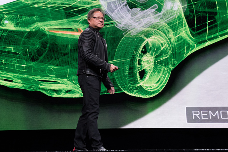 基調講演の終盤で新技術のデモを行なったNVIDIA ジェンスン・フアン CEO