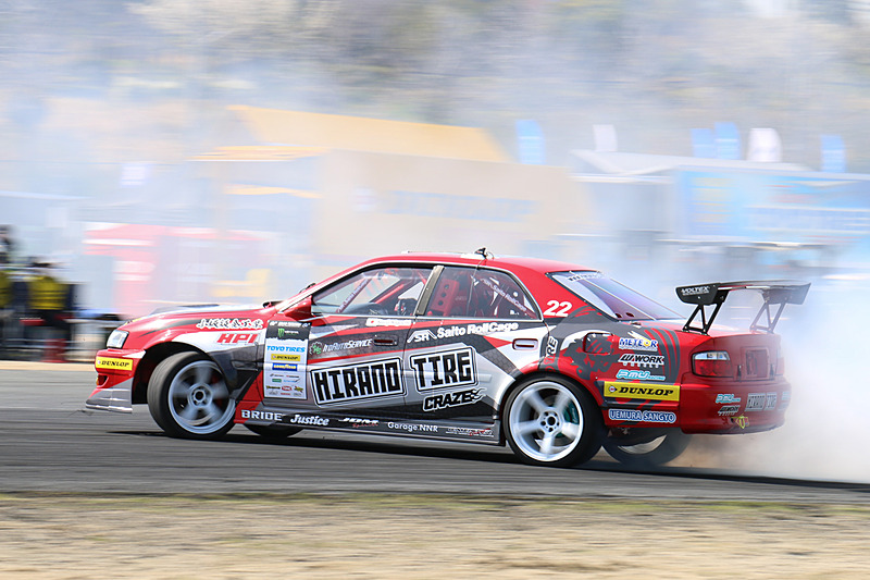 午前中に行なわれた、単走や慣熟走行のドリフトシーン