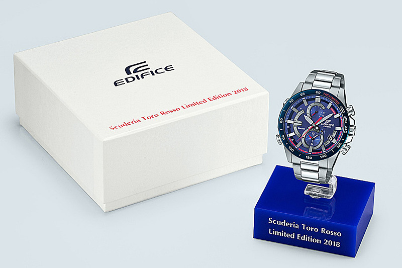 スクーデリア・トロ・ロッソとのコラボレーションモデル第4弾として4月に発売される「EQB-900TR-2AJR」（税別5万5000円）