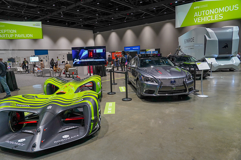 GTC 2018での自動運転車両の展示スペース