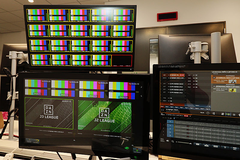 試合当日は各会場の映像が画面に表示される