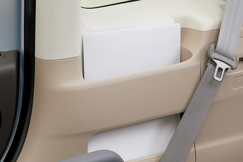 サイドポケット（リアルーム右側）、Hondaスマートキーシステム、バックドアランプなど、使い勝手向上アイテムを装着