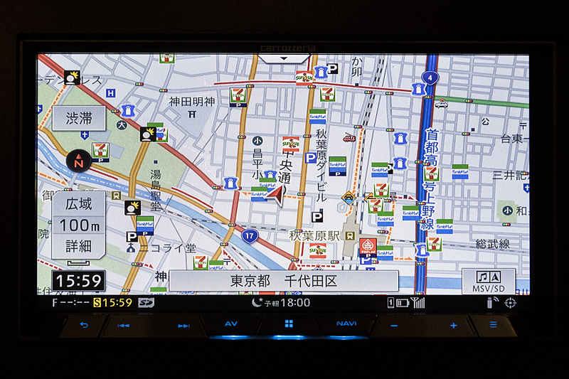 地図上で駐車場があるコンビニが見つけられる