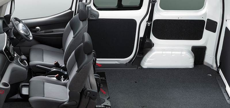 バン5人乗のシートアレンジ