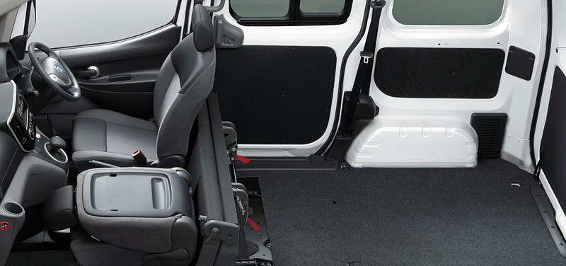 バン5人乗のシートアレンジ