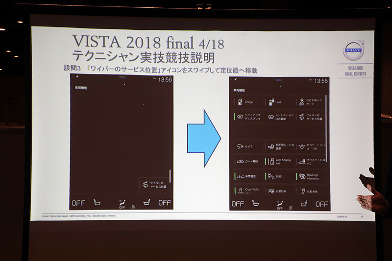 ユーザーが来店した時の対応を見る実技試験では、クルマの機能を理解しているかをチェックするような内容の設問が用意されている