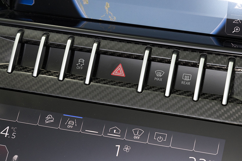 ディスプレイに挟まれたスイッチ群