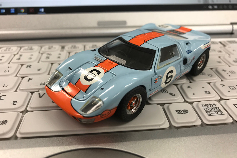 1969年のジョン・ワイヤー氏が率いた「フォード GT40」。デビューは1964年だから、5年後のル・マンウィナー。栄光のマシンです