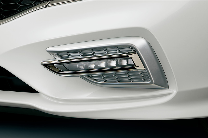 LEDフォグライトをスーパープラチナ・メタリック塗装の加飾で彩る「フォグライトガーニッシュ」（2万1600円）