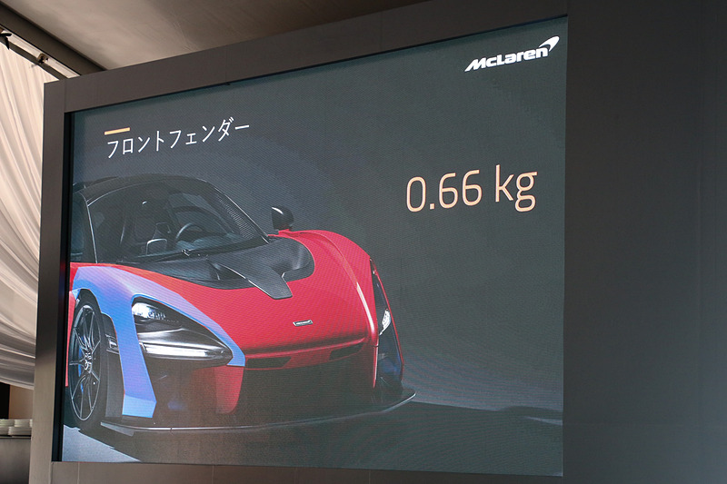 カーボンファイバーの複合素材で構成するフロントフェンダーは、十分な強度を持たせながら厚さを1mmまで抑え、片側0.66kgを実現