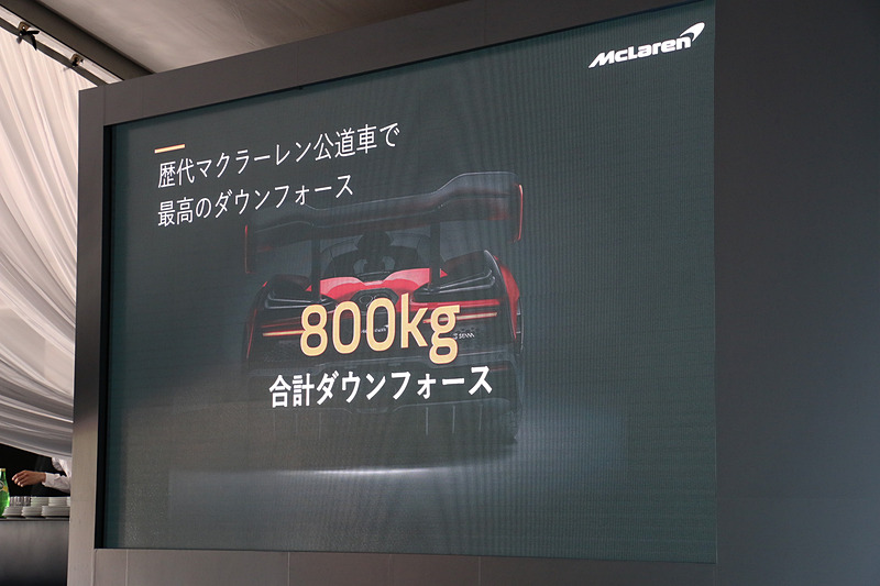 公道走行可能なマクラーレンのモデルとして歴代最高となる計800kgのダウンフォースを手にした