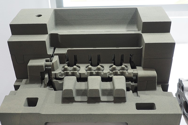 3Dプリンターで造形された砂型