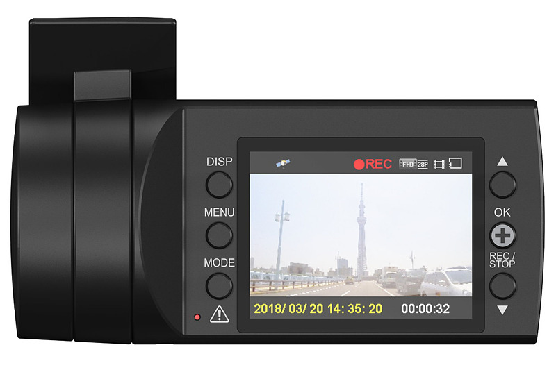 電源直結コード付属の指定店専用モデル「DRY-SV2050d」。指定店はユピテルのWebサイトなどで検索可能