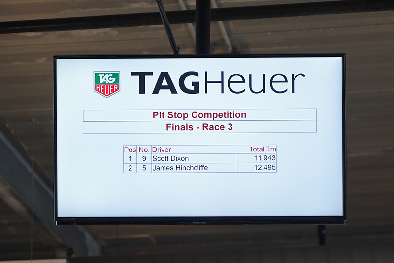 決勝戦のレース3はスコット・ディクソン選手がわずかに早くクルマを送り出して優勝。レース3のタイム
