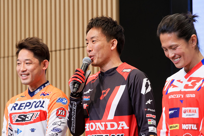 藤波選手と同じく開幕前にケガをしたという小川選手（中央）。道のりは険しいが6連覇を目指す