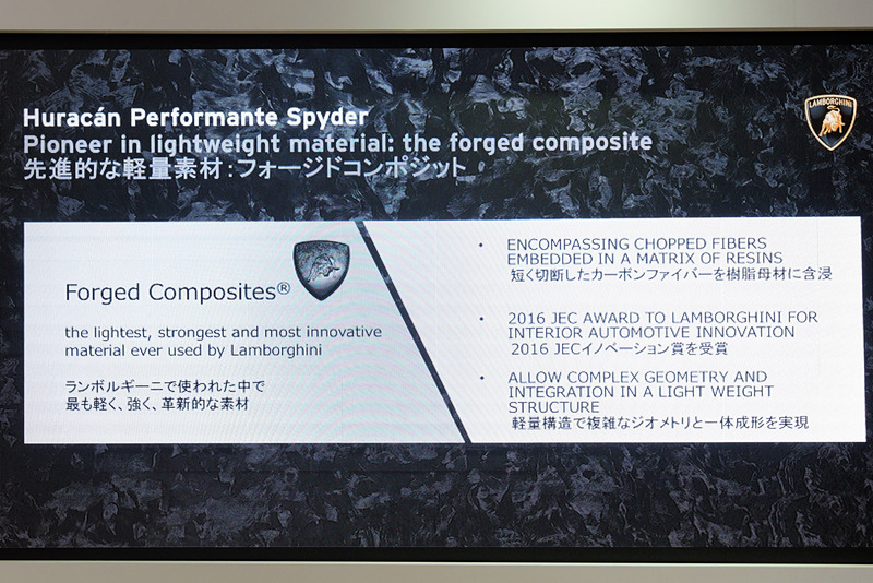 その1つが素材。フォージドカーボンファイバー技術による軽量なパーツを採用した