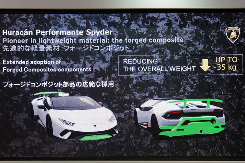 その1つが素材。フォージドカーボンファイバー技術による軽量なパーツを採用した