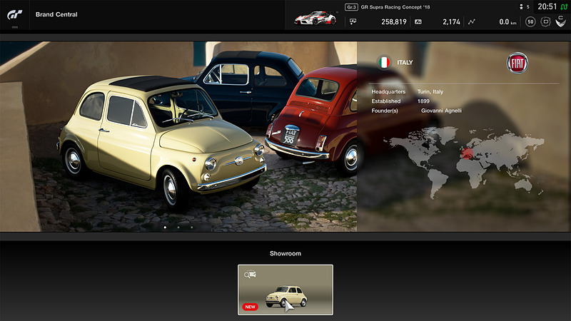 「ブランドセントラル」では、イタリアに「フィアット」が新設され、「ポルシェ」関連スポットが追加された