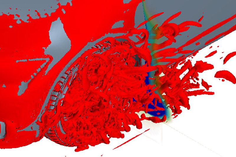 モビリティ・エアロダイナミクス技術では、クルマの形状や走行中に発生する変形なども細かく考慮して空力特性をシミュレーション