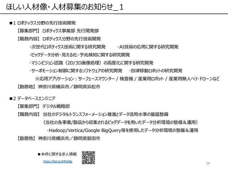 募集する職種と職務内容