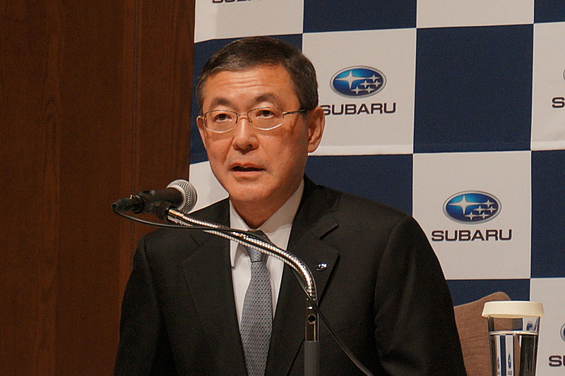 3月2日に行なわれた記者会見に出席した株式会社SUBARU 代表取締役社長 吉永泰之氏