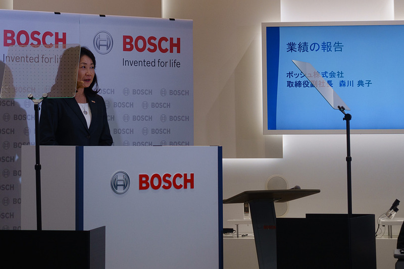 日本国内の状況について語る、ボッシュ株式会社 取締役副社長 森川典子氏