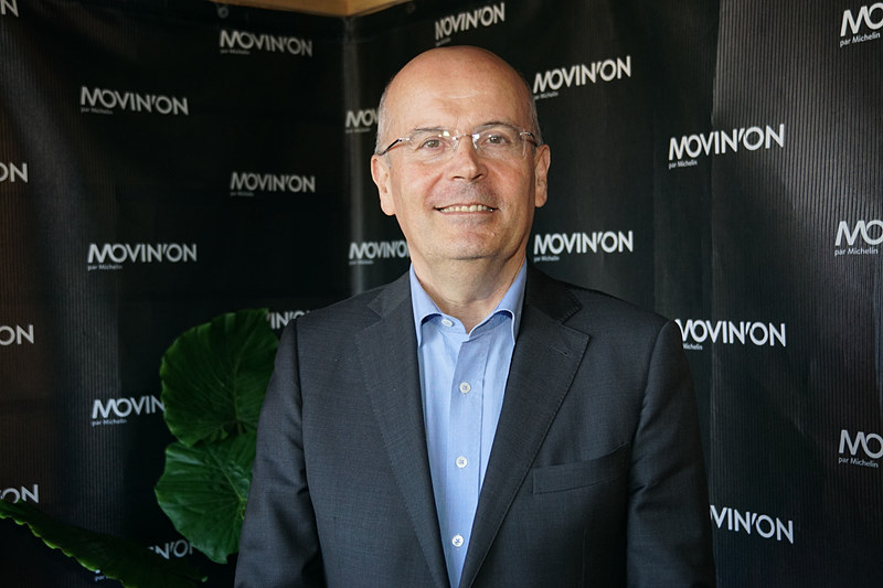 日本メディアのインタビューに応えた仏ミシュラングループのマネージングパートナーのイヴ・シャポー氏
