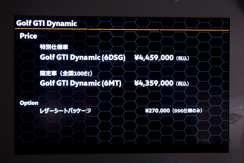 ゴルフ GTI Dynamicのプレゼン資料