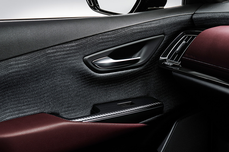 RS系のグレードはドアグリップやセンターコンソールなどにカーボン調加飾を使用