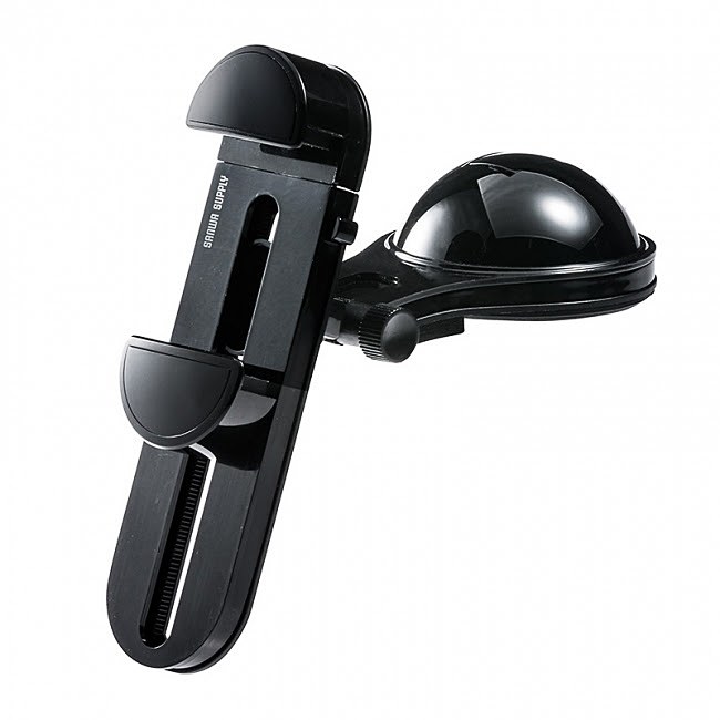 ダッシュボード用の200-CAR052。幅58～195mm、厚さ14mm以下のスマートフォンやタブレットに対応。